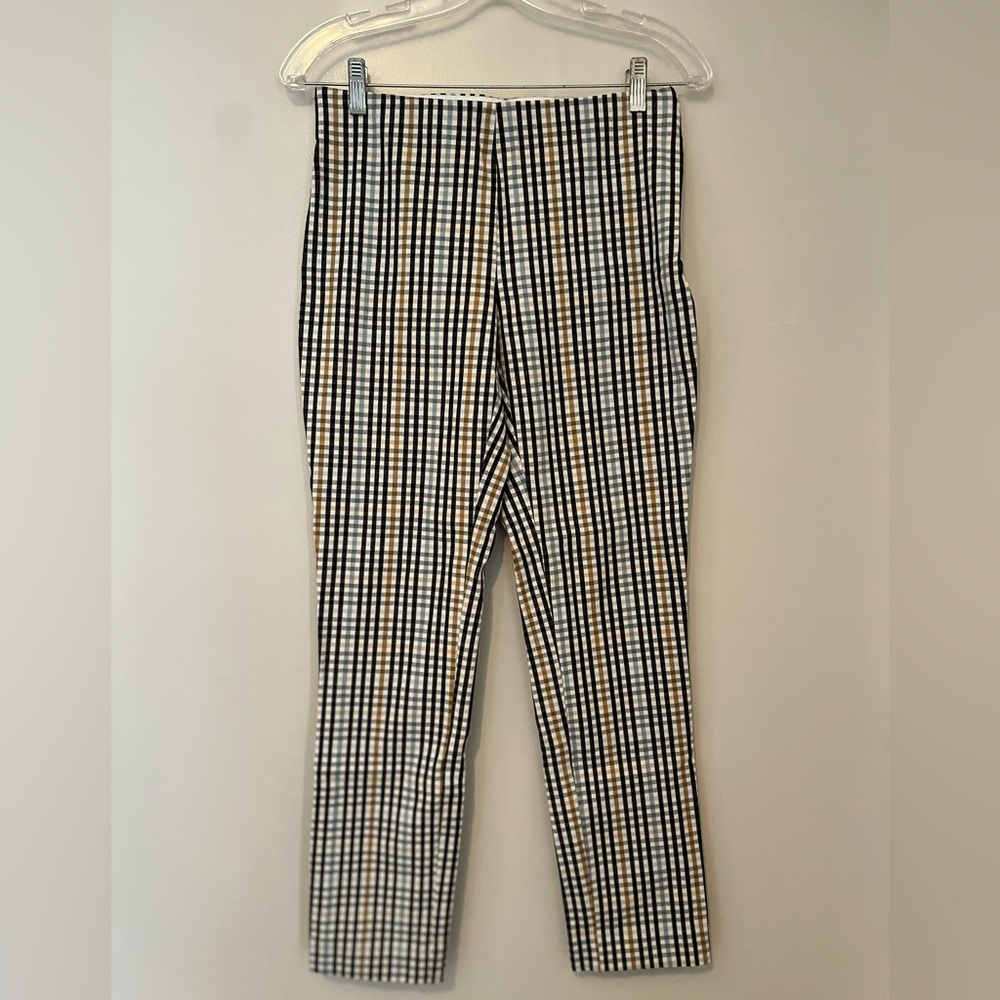 A New Day Plaid Stretch Dress Pants – Size 2, Side Zip, Flattering Fit